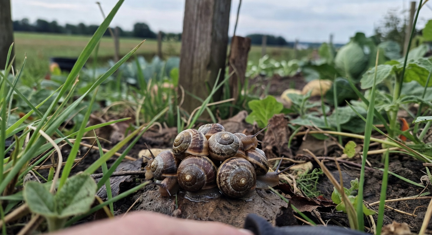 co na ślimaki w ogrodzie — ujęcie szczegółowe