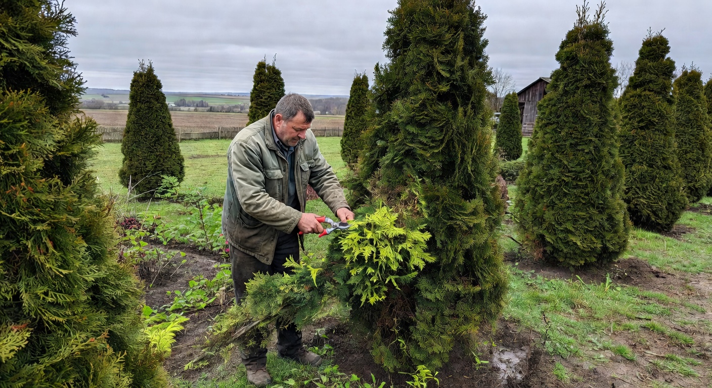 kiedy przycinać tuje — szersze ujęcie